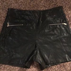 Leather shorts